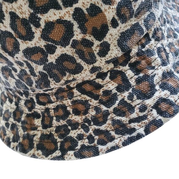 Leopard Print / Black Reversible Bucket Hat Size S - Picture 5 of 13